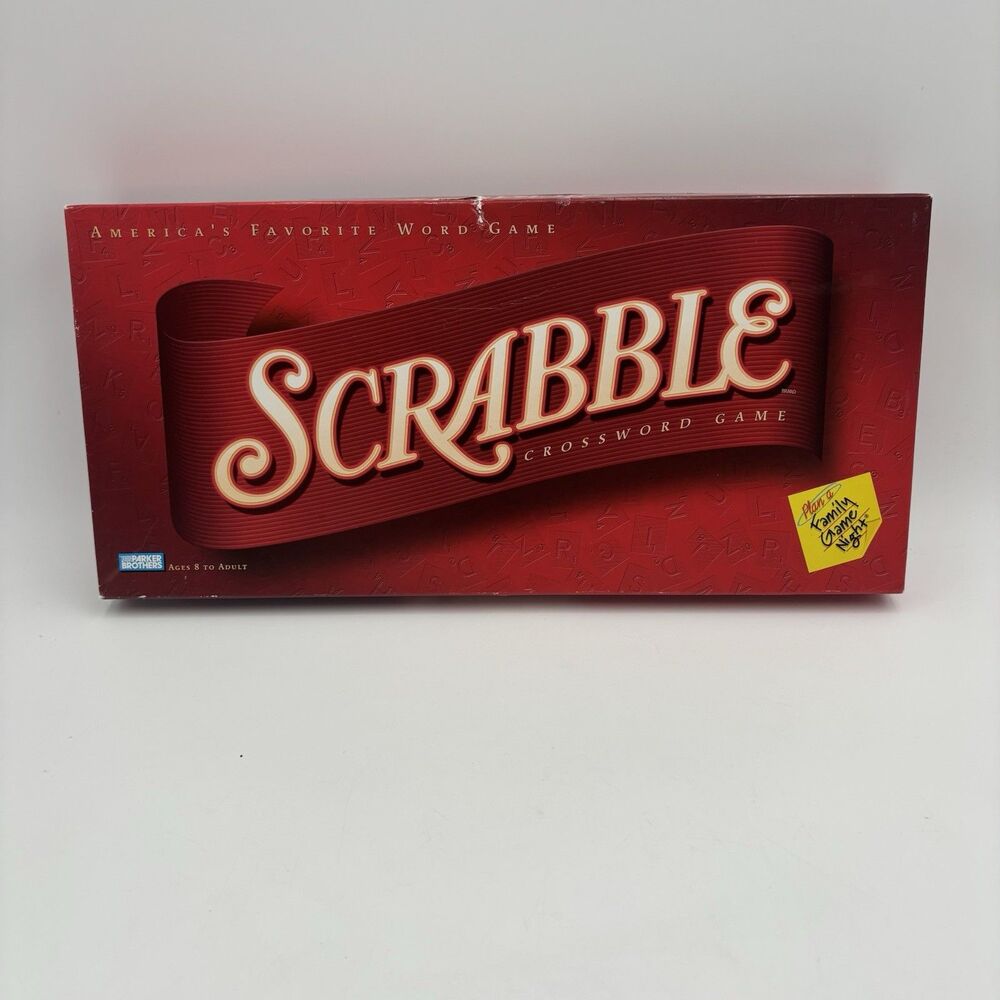 Parker Brothers Scrabble Crossword Board Game 2001 #04024 Complete Wood Tiles